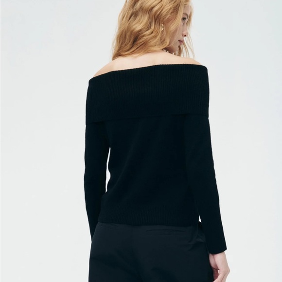 NWT NAADAM Cashmere Off The Shoulder Sweater - Picture 4 of 11